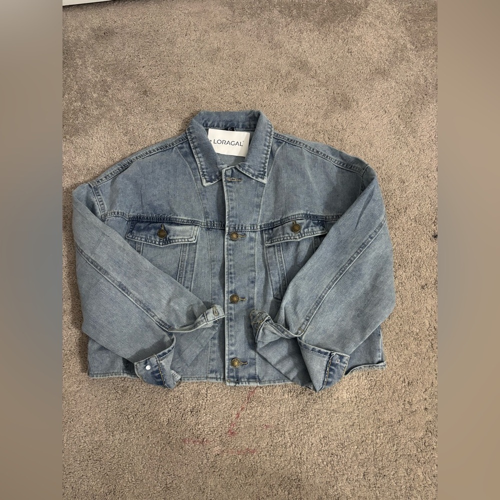Loragal Blue Denim Jean Jacket Size L - Picture 8 of 11